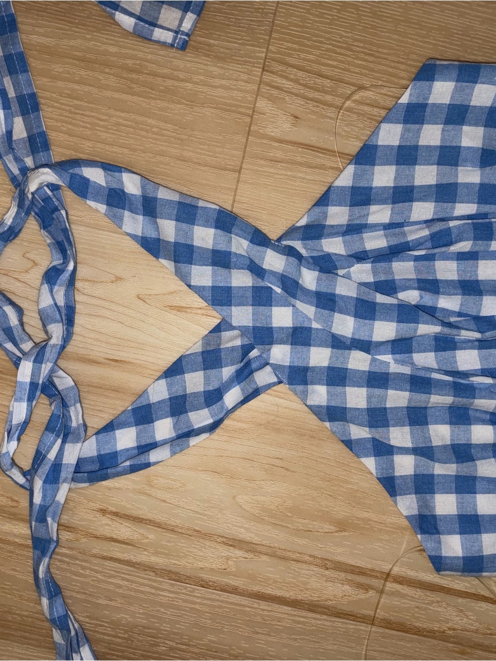 New with tags Small Blue Gingham Halter Dress - Classic Summer Style - Picture 4 of 6